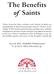 The Benefits of Saints