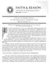 FAITH & reason. The Ex Cathedra Status of the Encyclical Humanae Vitae Brian W. Harrison, O.S.