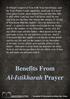 Benefits From Al-Istikharah Prayer Compiled & Translated by Abbas Abu Yahya
