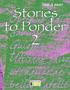 Stories to Ponder. for Reading and Understanding English. Marthe Blanchet
