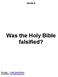 Was the Holy Bible falsified?