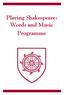 Playing Shakespeare: Words and Music Programme