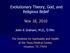 Evolutionary Theory, God, and Religious Belief. Nov 18, 2010