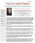 FAITH MATTERS. A monthly publication of Redeemer Lutheran Church in Minneapolis, Minnesota. In This Issue