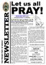 Let us all PRAY! NEWSLETTER. MARGARET KING DCS Presbytery Prayer Co-ordinator