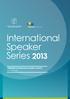 International Speaker Series 2013