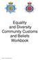 Equality and Diversity Community Customs and Beliefs Workbook