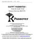 HAPPY PASSOVER! From the Seattle Va ad Passover Directory 2018/5778