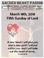 Sacred Heart Parish. March 18th, 2018 Fifth Sunday of Lent