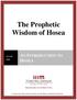 The Prophetic Wisdom of Hosea