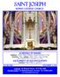 Saint Joseph. ROMAN CATHOLIC Church. Schedule of Masses