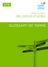 GCSE. WJEC GCSE in RELIGIOUS STUDIES GLOSSARY OF TERMS