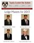 Lodge Masters for 2013