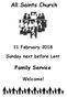All Saints Church 11 February 2018 Sunday next before Lent Family Service