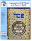 jsp Congregation Beth Tikvah 2018 Passover Guide April 2018/ Nissan 5778 Contents