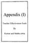 Appendix (I) Teacher Effectiveness Scale. Kumar and Mutha (1974)