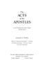 The ACTS. of the APOSTLES. In the Proclamation of the Gospel of Jesus Christ. by ELLEN G. WHITE