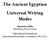 The Ancient Egyptian. Universal Writing Modes