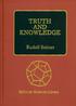 Truth and Knowledge Introduction to The Philosophy of Freedom