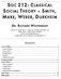 SOC 212: CLASSICAL SOCIAL THEORY SMITH, MARX, WEBER, DURKHEIM
