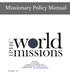 Missionary Policy Manual