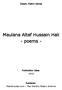Maulana Altaf Hussain Hali - poems -