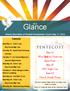 Glance. May 15 Wear Red for Pentecost Spirit Feast May 27 PPC Night Out June 12 Church Family Picnic. At A