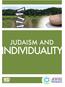 JUDAISM AND INDIVIDUALITY
