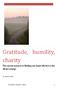 Gratitude, humility, charity