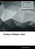 HSC Studies Of Relgion. Year 2014 Mark Pages 8 Published Jun 16, Studies of Religion- Islam. By Leah (97.7 ATAR)