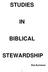STUDIES BIBLICAL STEWARDSHIP. Bob Buchanan