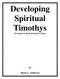 Developing Spiritual Timothys