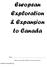 European Exploration & Expansion to Canada