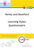 Honey and Mumford. Learning Styles Questionnaire