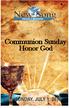 Communion Sunday. Honor God