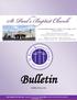 Bulletin. Sunday, May 5, 2013 MATTHEW 5:14 THE CHURCH ON THE HILL, NEAR THE CROSS, IN THE WORD, AND ON THE MOVE FOR CHRIST.