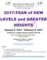 2017:YEAR of NEW LEVELS and GREATER HEIGHTS