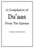 A Compilation of. Du aas. From The Quraan. Compiled by TheAuthenticBase