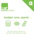 money:course budget. save. spend. All you need to know to run the CAP Money Course