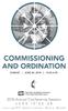 COMMISSIONING AND ORDINATION