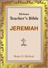 JEREMIAH. Teacher s Bible. Dickson. Roger E. Dickson. 1 Dickson Teacher s Bible. Jeremiah