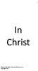 In Christ. Published By Buzzy Sutherlin Ministries, Inc. Copyright 2003