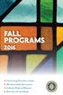 FALL PROGRAMS. Continuing Education classes Ministry leadership courses Instituto Pastoral Hispano Retreats and workshops