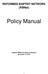 REFORMED BAPTIST NETWORK (RBNet) Policy Manual