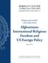Afghanistan: International Religious Freedom and US Foreign Policy