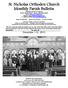 St. Nicholas Orthodox Church Monthly Parish Bulletin