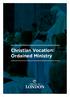 Christian Vocation: Ordained Ministry