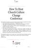 How To Host Church Culture Change Conference