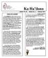 Ka Ha ilono Volume No. 42 Article No. 1 February 2011
