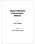 Church Ministry Employment Manual
